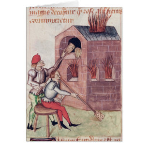 Glazen blowers, van "Tractatus de Herbis"