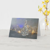 Glazen boom met lint en blues kaart (Gele Bloem)