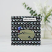 Glazen Bowls met Bowler, platte Birthday Kaart, Kaart (Staand voorkant)