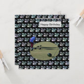 Glazen Bowls met Bowler, platte Birthday Kaart, Kaart (Voorkant / Achterkant in situ)