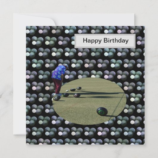 Glazen Bowls met Bowler, platte Birthday Kaart, Kaart (Achterkant)