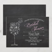  glazen bridale douche in de wijnbereiding kaart (Voorkant / Achterkant)