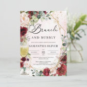 Glazen brunch van Bourgogne florale champagne Kaart (Staand voorkant)