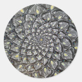 Glazen chrysant ronde sticker (Voorkant)