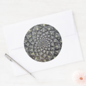 Glazen chrysant ronde sticker (Envelop)