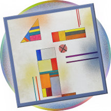 Glazen COASTER - "Hartweich, No. 390" - Kandinsky