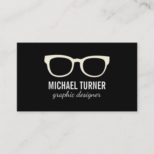 Glazen (crème) visitekaartje (Voorkant)