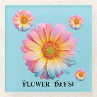 Glazen Daisy Onderzetters (Bloemendag)