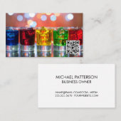 Glazen Drinken met kleurcode / QR-streepjescode Visitekaartje (Voorkant / Achterkant)