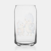 Glazen Drinkset met Blauwe Vogel Broers en Zusters (Achterkant)
