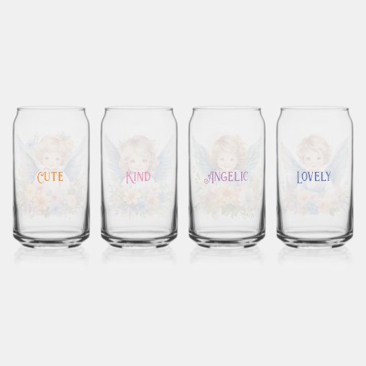 Glazen Drinkware Set 4 Stks Little Angels (Achterkant)