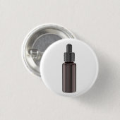 Glazen druppelflesje met pipet ronde button 3,2 cm (Voorkant /achterkant)