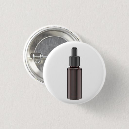 Glazen druppelflesje met pipet ronde button 3,2 cm (Voorkant /achterkant)