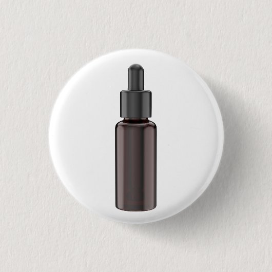 Glazen druppelflesje met pipet ronde button 3,2 cm (Voorkant)