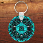 Glazen effect Mosaic Aquamarine Sleutelhanger (Voorkant)
