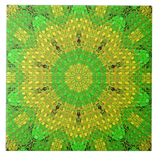 Glazen effect Mosaic Green/Yellow Tegeltje (Voorkant)