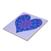 Glazen effect Mozaïek Paars/blauw (hart) Tegeltje (Zijkant)