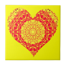 Glazen effect Mozaïek Sinaasappel/Geel (hart)