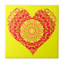 Glazen effect Mozaïek Sinaasappel/Geel (hart) Tegeltje