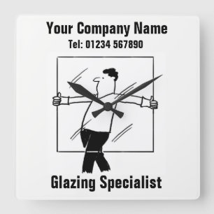 Glazen en Glaszetterij Zakelijke Wandklok