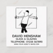 Glazen en Glazend Glazier Vierkante Visitekaartje (Voorkant)