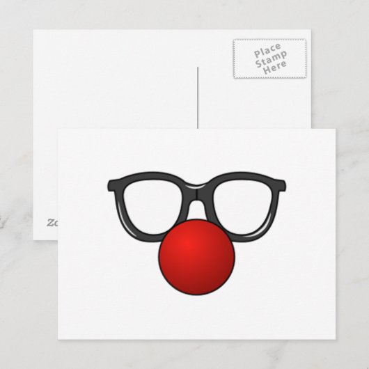 Glazen en neus briefkaart (Voorkant / Achterkant)