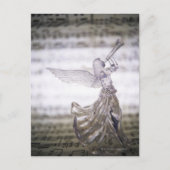 Glazen engel speltrumpet en afbeelding van het vel briefkaart (Voorkant)