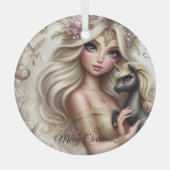 Glazen exquise kerstversiering, betoverend glas ornament (Voorkant)