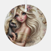 Glazen exquise kerstversiering, betoverend glas ornament (Achterkant)