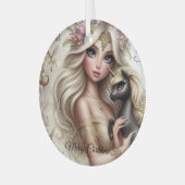 Glazen exquise kerstversiering, betoverend glas ornament (Voorkant links)