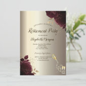 Glazen fles, Bourgogne Rozen Champagne Pensioen Kaart (Staand voorkant)