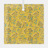 Glazen fles in vintage stijl met botanisch patroon glas ornament (Voorkant)