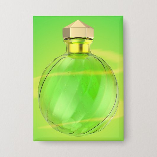 Glazen fles met gloeiende magische drank button (Voorkant)