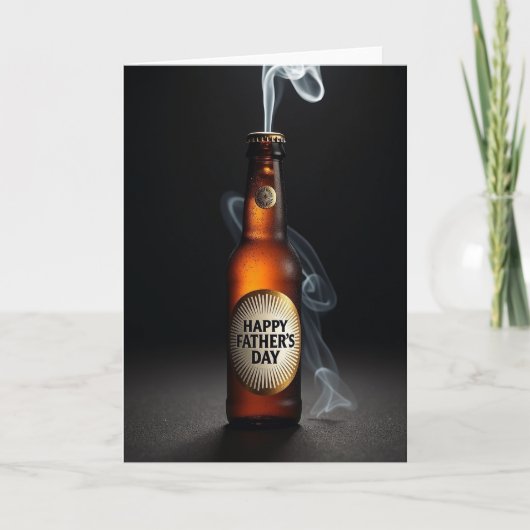 Glazen Fles Vaderdag Kaart (Voorkant)