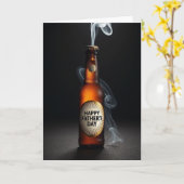 Glazen Fles Vaderdag Kaart (Gele Bloem)