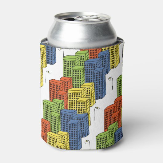 Glazen flessen, Abstract patroonontwerp. Blikjeskoeler (Blikje Voorkant)