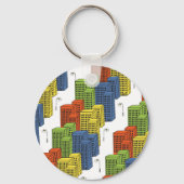 Glazen flessen, Abstract patroonontwerp. Sleutelhanger (Achterkant)