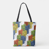 Glazen flessen, Abstract patroonontwerp. Tote Bag (Achterkant)