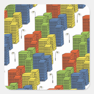Glazen flessen, Abstract patroonontwerp. Vierkante Sticker