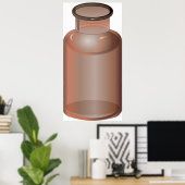 Glazen flesvaas poster (Thuiskantoor)