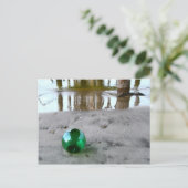 Glazen float onder pier briefkaart (Staand voorkant)