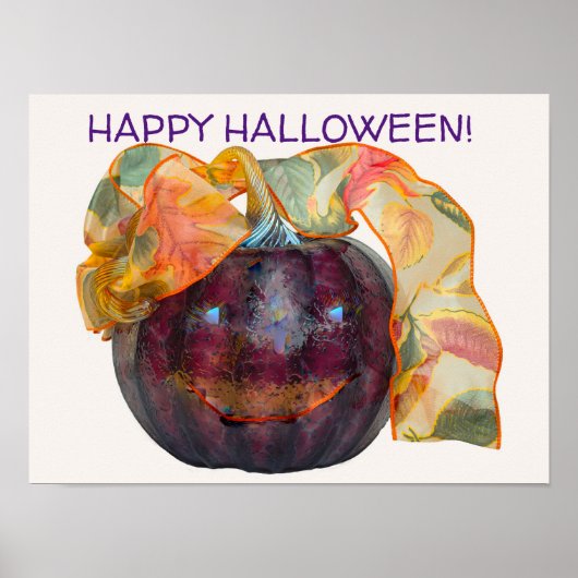 GLAZEN GEBLAZEN POMPOENHOOFD IN HAPPY HERFST FACE POSTER (Voorkant)