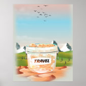 Glazen geld reizen pot poster (Voorkant)