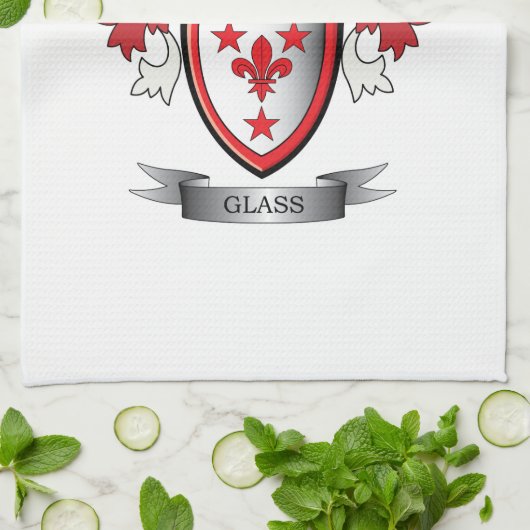 Glazen gezinscrest theedoek (Gevouwen)