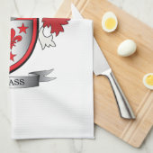 Glazen gezinscrest theedoek (Quarter Fold)