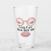 Glazen Girly Roos Grappig Unieke Wimpers Make-up (Voorkant)