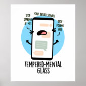 Glazen Glas Funny Cellphone Pun Poster (Voorkant)