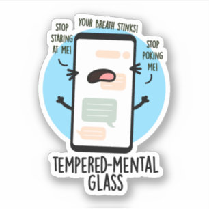Glazen Glas Funny Cellphone Pun Sticker