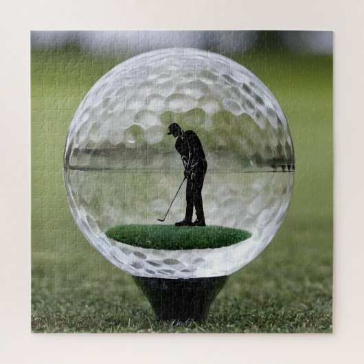 Glazen Golfbal Met Golfer Er Binnen, Legpuzzel (Verticaal)