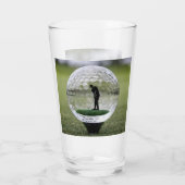 Glazen golfbal met golfspeler binnen, (Achterkant)